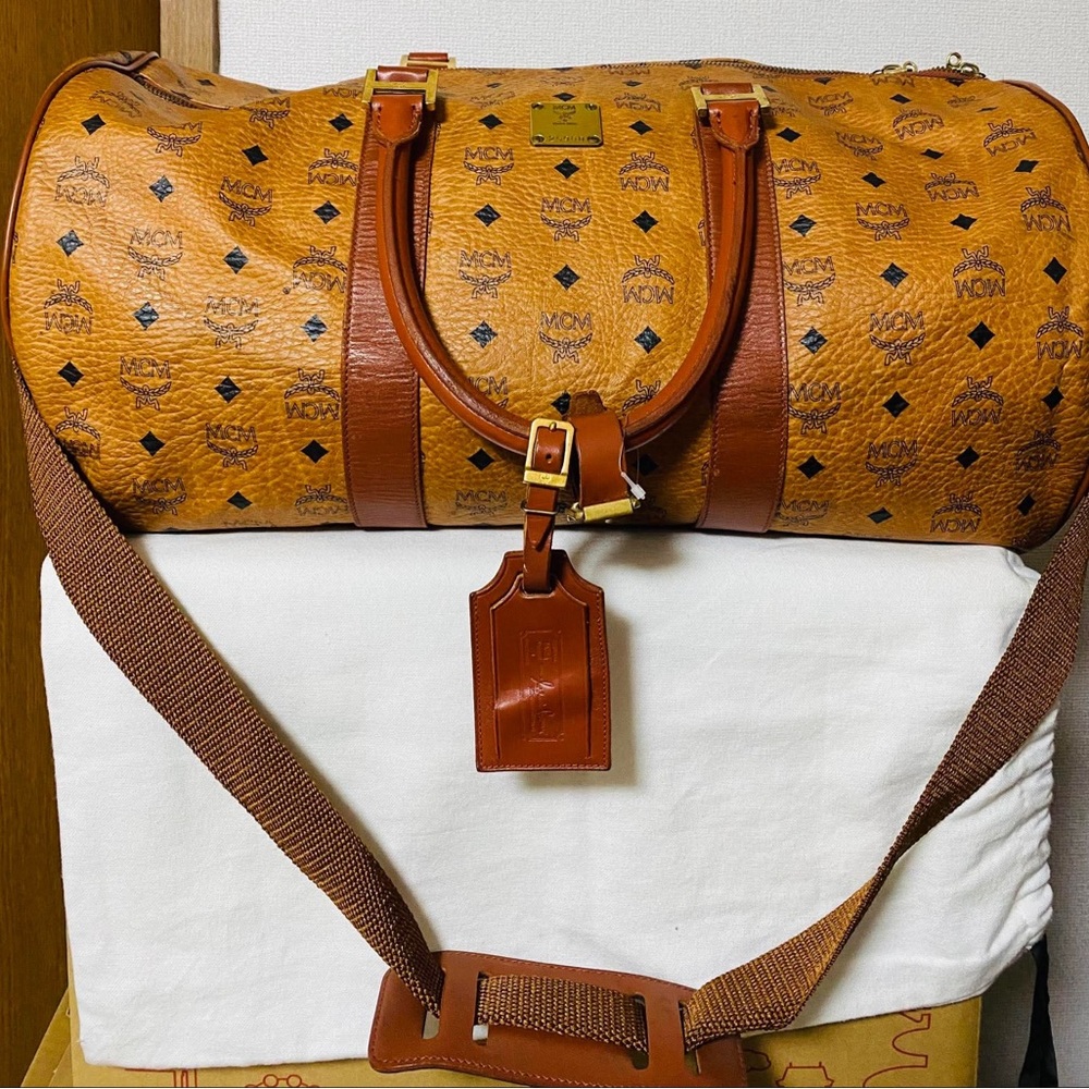 MCM Cognac Visetos Duffel Bag